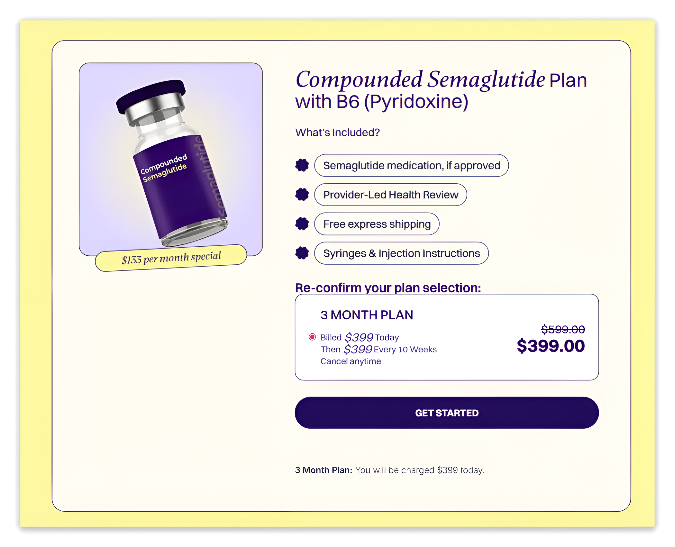 product detail page of Brello health